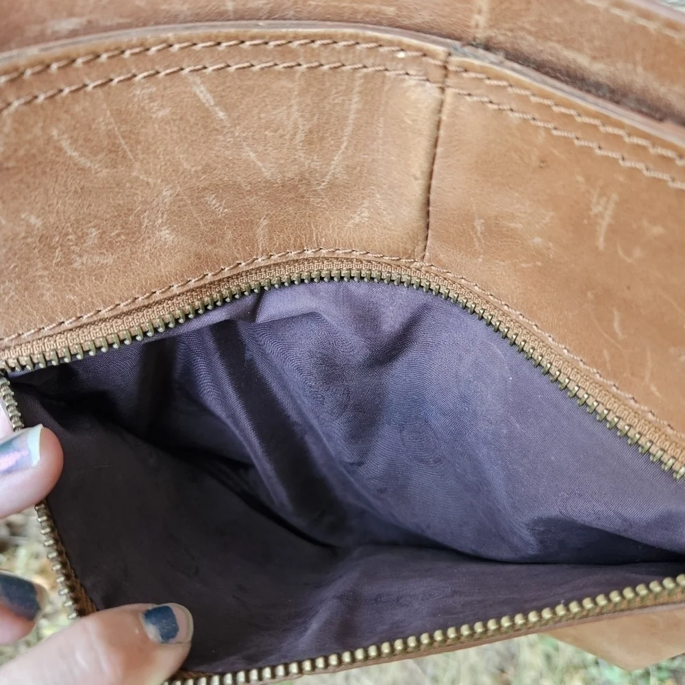 Born brown leather studded crossbody bag - Picture 6 of 12